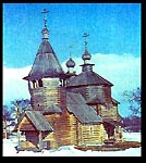 Church of Resurrection in Museum of wooden architecture in Suzdal. Relocated from the village of Potapovo.
