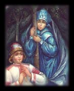 The Mistress of Copper Mountain secretly watches Danila from the pine trees. (Author's Collection)